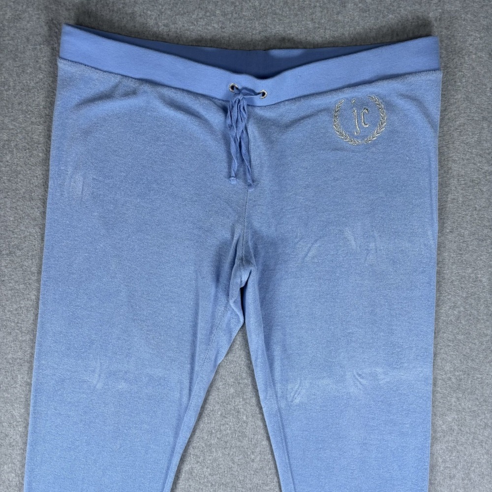 Y2K Juicy Couture Joggers Womens Large Blue Terry Cloth Embroidered Logo - Picture 3 of 16